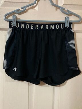 Under Armour Black Women's Athletic Running Shorts with Branded Waistband